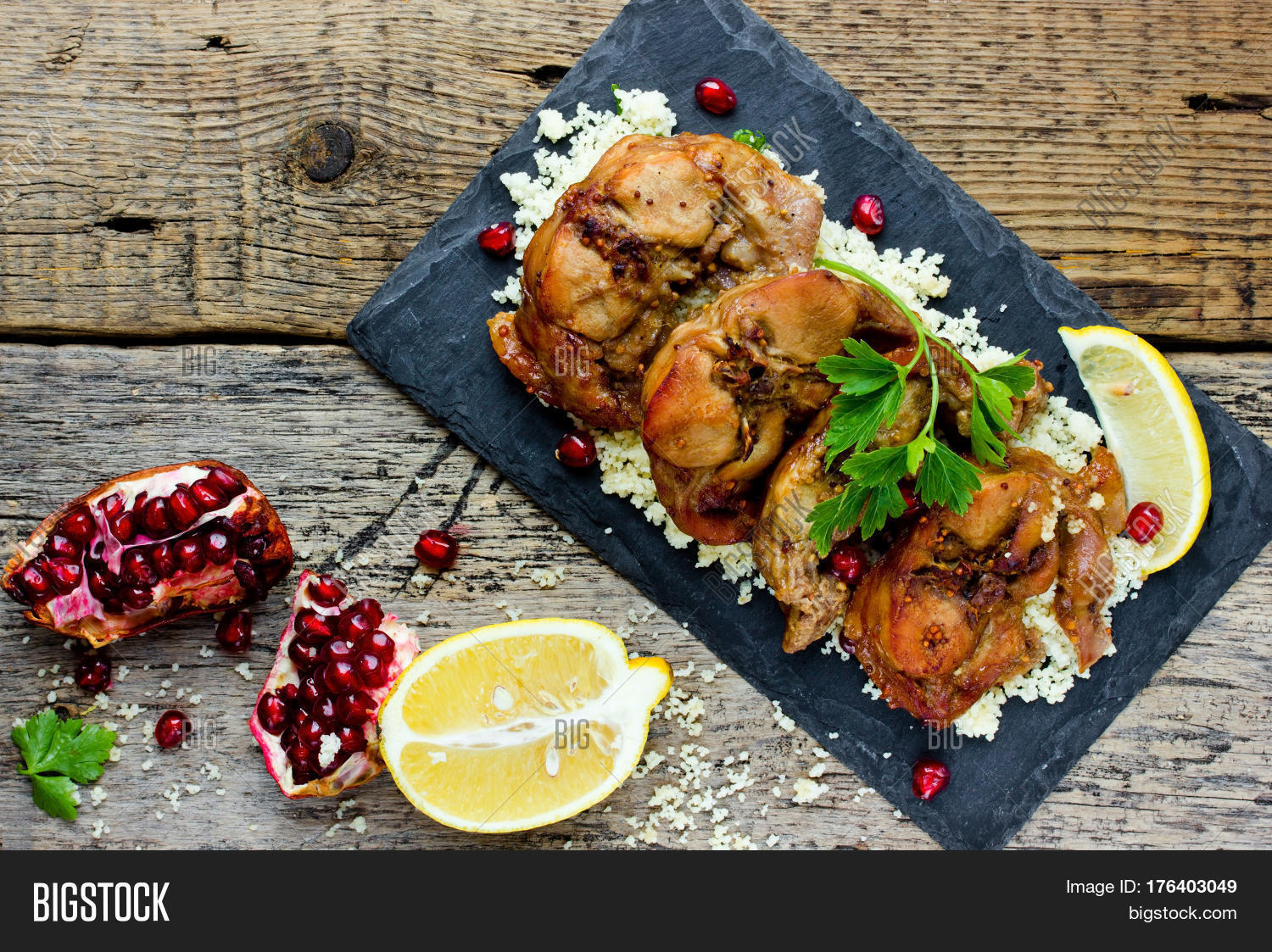 Roast Rabbit Couscous Image Photo Free Trial Bigstock