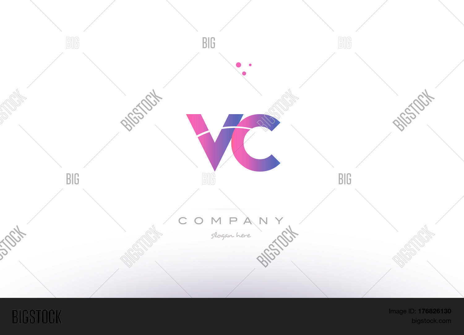 Vc V C Pink Modern Vector & Photo (Free Trial) | Bigstock