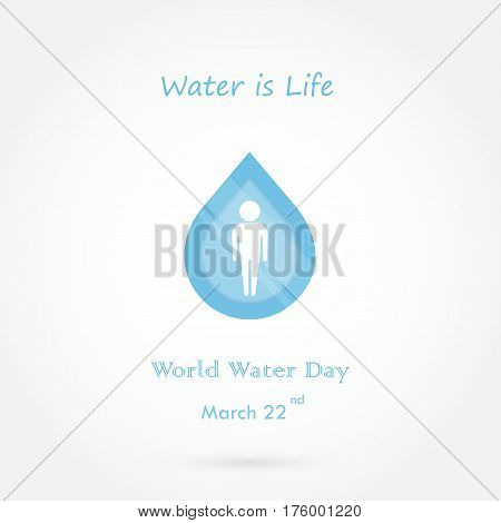 Water drop and people icon vector logo design template.World Water Day icon.World Water Day idea campaign for greeting card and poster.Vector illustration