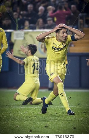 VILLARREAL, SPAIN - FEBRUARY 26: (R) Bruno during La Liga match between Villarreal CF and Real Madrid at Estadio de la Ceramica on February 26, 2017 in Villarreal, Spain