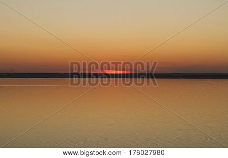 yellow Golden sunset landscape nature lake boat nature