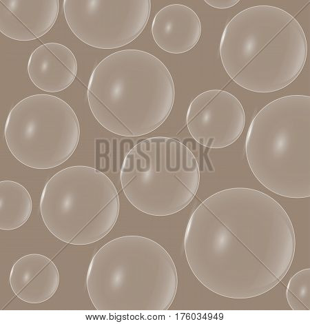 Air bubbles on a chocolate background. Bubbles of different sizes
