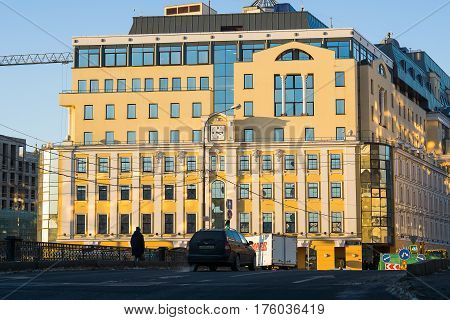 Moscow, Russia - January 30, 2017: The building of the Central Administration of the Central Bank of Russia in the area of Bolshaya Ordynka Street in Moscow