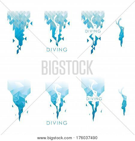 kind of logos of diving of blue color