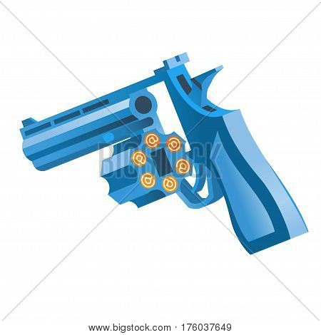 the gun the revolver with the dug-out drum