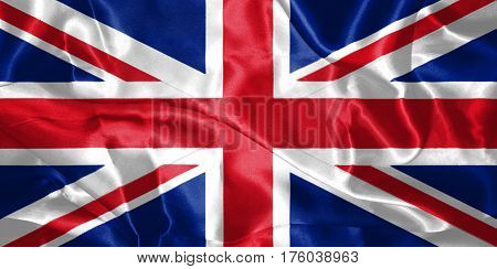 Great Britain Flag Blown In The Wind 3D Illustration