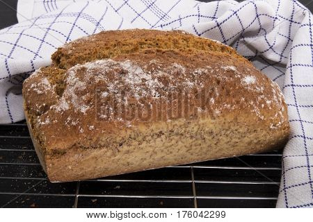 home baked irish soda bread on a cooling rack