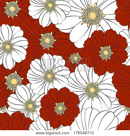 Seamless texture with a pattern of summer flowers