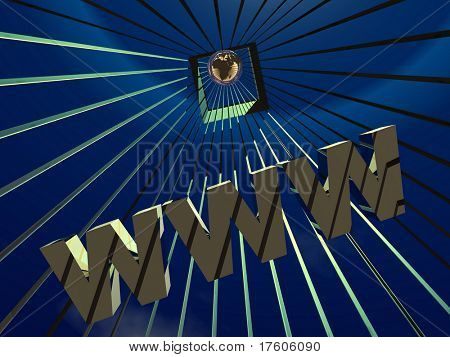 globo e simbolo di internet World Wide Web 3d