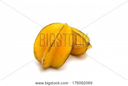 carambola exotic fruit isolated on white background