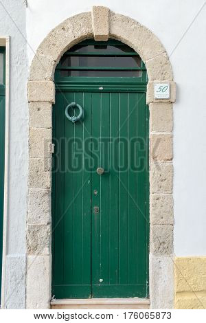 Wooden Door At Polignano A Mare In Puglia
