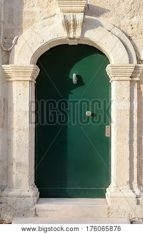 Wooden Door At Polignano A Mare In Puglia