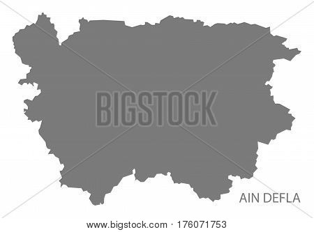 Ain defla Algeria map grey illustration silhouette province