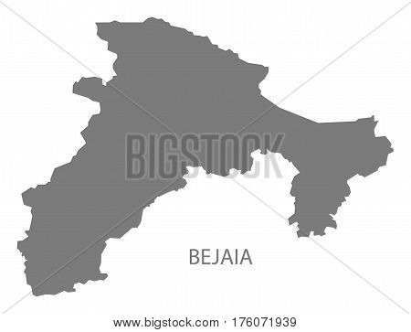 Bejaia Algeria map grey illustration silhouette province