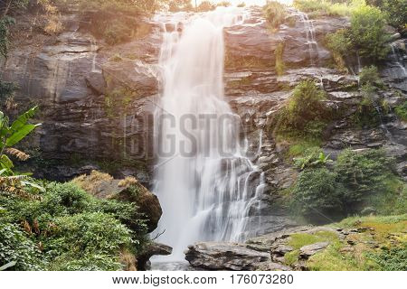 Vachirathan Waterfall Doi Inthanon National Park locate in Chiang mai Thailand.