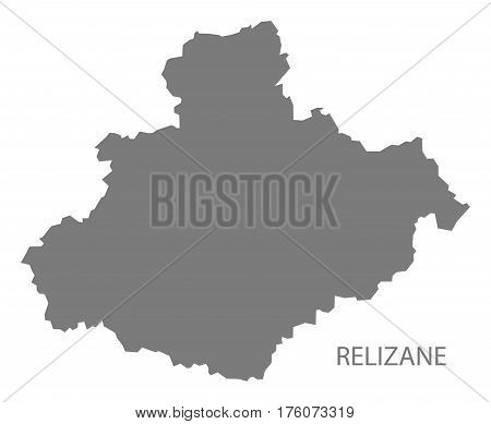 Relizane Algeria map grey illustration silhouette province