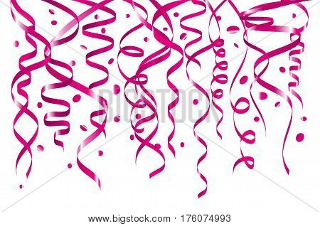 Vector Abstract Background With Many Falling Pink Tiny Confetti Pieces National Breast Canser Awaene