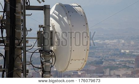 Cell Tower Dish Antenna Transmitter and Receiver