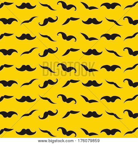 yellow pattern with retro mustache for design fabricbackgrounds package wrapping paper covers fashion