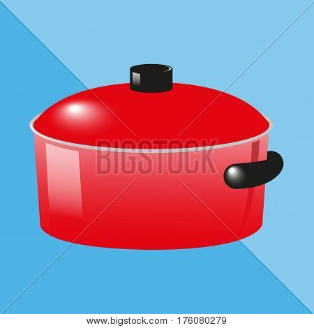 Cooking pot. Kitchen utensils and equipment icon.