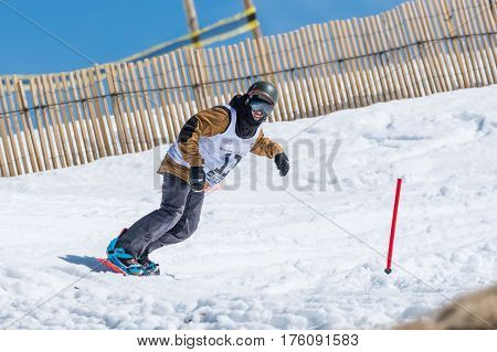Ricardo Lopes During The Snowboard National Championships