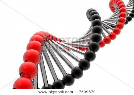 Render af DNA isoleret på hvid baggrund