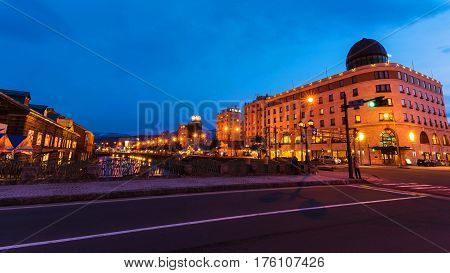 Hotel And Warehouses Along Otaru Canal
