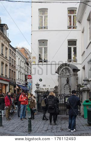 Manneken Pis In Brussels, Belgium