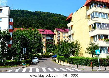 Racadau cvartal in south of the city Brasov, Transylvania. Typical urban landscape. Brasov is the center of Romania. 300.000 inhabitants.