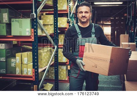 Storekeeper working in a warehouse.