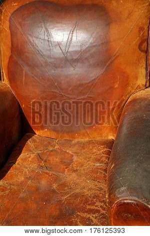 Leather Chair Broken On Sale In Vintage Antique Shop