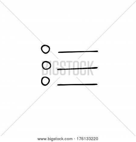 Check list, task list, to do list vector icon with check marks and check boxes hand drawn in a doodle style. Isolated on white background. Outline.