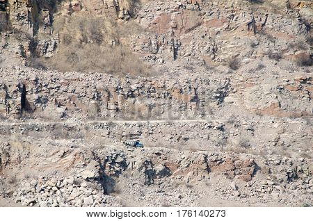 kind on a lithoidal quarry from above