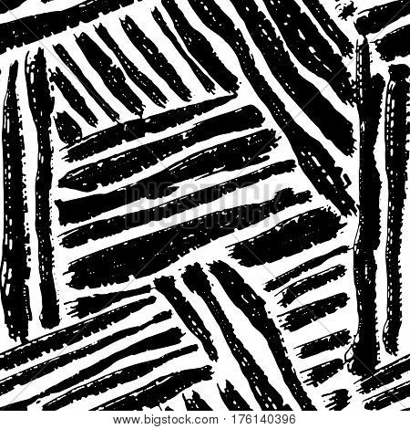 Seamless Brushpen Doodle Pattern Grunge Texture.trendy Modern Ink Artistic Design