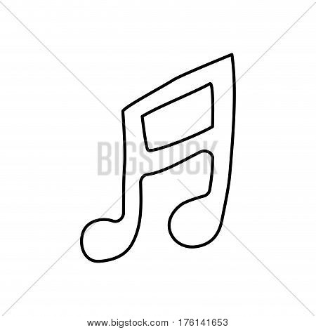contour musical note icon flat vector illustration