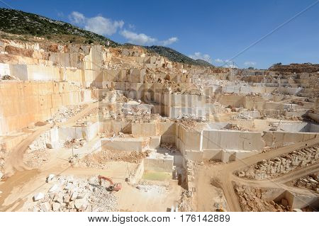 Orosei, Italy - 26June 2013: Mine for the extraction of granite of Orosei on Sardinia island, Italy