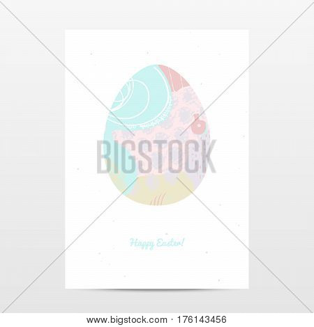 easter greeting card creative template, hand drawn textures and design elements