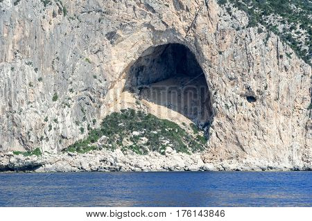 The cave of Cala Gonone on the island of Sardinia Italy