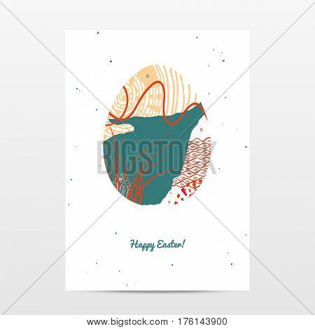 easter greeting card creative template, hand drawn textures and design elements