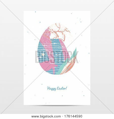easter greeting card creative template, hand drawn textures and design elements