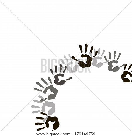 vector color hand handprint human print symbol finger illustration art