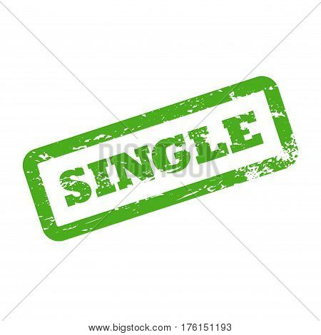 Single inscription in rectangle frame. Green ink rubber stamp with distressed texture. Vintage vector icon. Marital status stamp for social media profile stereotype concept sticker or t-shirt print