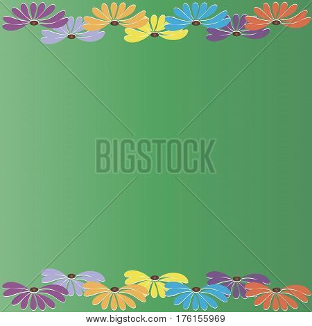 Flowers on a green background. Place under the text