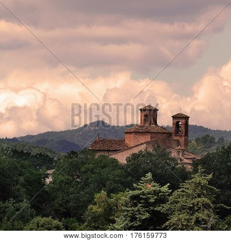 Urbania, Italy - August, 1, 2016: Catholic cathedral in Urbania, Italy