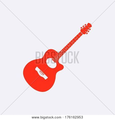 Acoustic guitar sign icon. Music symbol icon stock vector illustration flat design