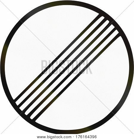 Road Sign Used In Estonia - End Of Previous Prescriptions