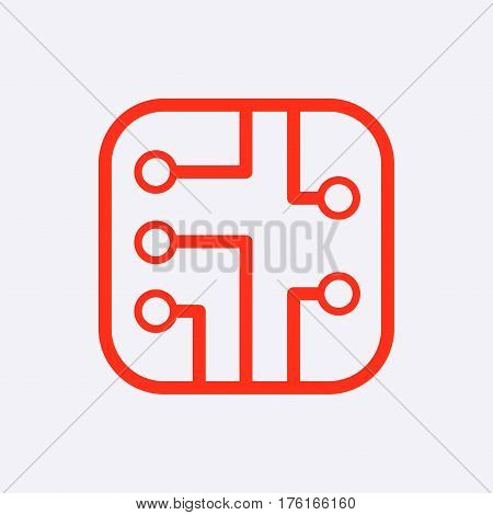 circuit board icon stock vector illustration flat design