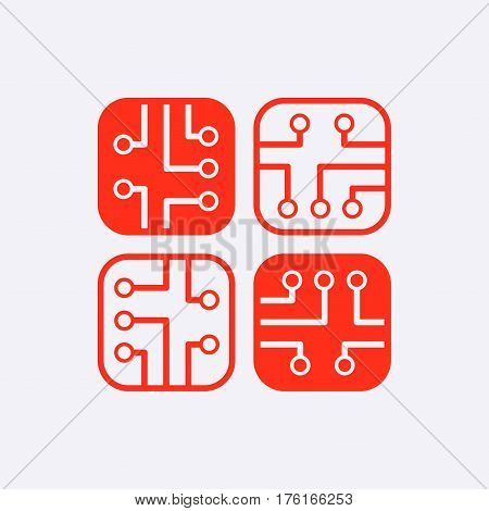 circuit board icon stock vector illustration flat design