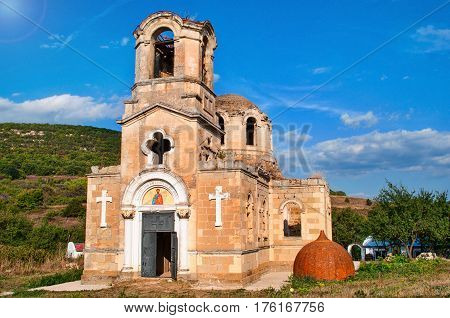 ruins of the Temple of the Apostle and Evangelist Luke Ukraine Crimea Laki village
