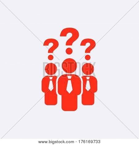 question mark over people icon stock vector illustration